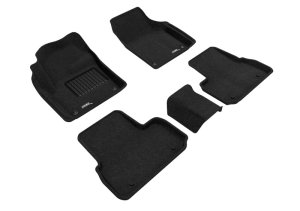 Land Rover Discovery Sport Floor Mats - Front + Rear - 3D MAXpider - Elegant Series, 5-piece set, raised edge, waterproof, MAXpider fiber backing, 3-layer construction - Black - `15-`19